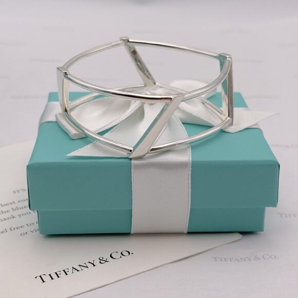 Tiffany & Co. Frank Gehry Torque Open Bangle Bracelet Sterling Silver Vintage - Picture 4 of 13